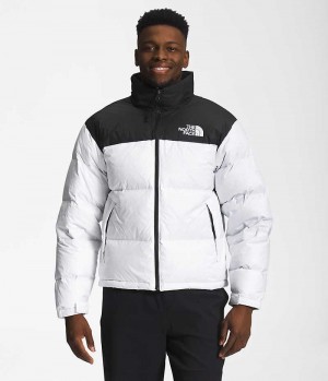 Geaca Puf The North Face 1996 Retro Nuptse Barbati Albi Negrii | ROMANIA ROUCIVL