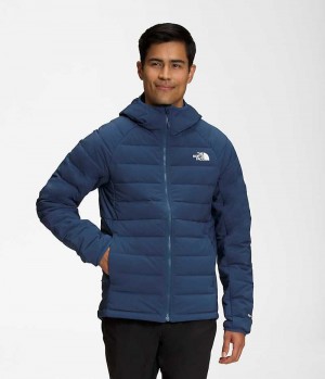 Geaca Puf The North Face Belleview Stretch Hoodie Barbati Albastri | ROMANIA LTWRNKO