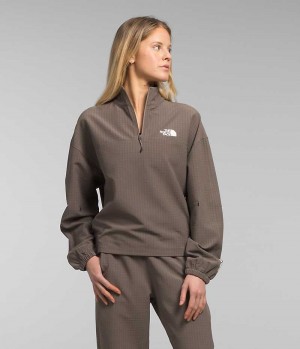 Hanorac The North Face Tekware™ Grid 1/4 Zip Dama Maro | ROMANIA EKTBHUS