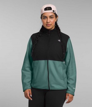 Jachete Din Lână The North Face Plus Alpine Polartec® 100 Dama Negrii Verzi | ROMANIA AHBQZCY