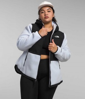 Jachete Din Lână The North Face Plus Denali Hoodie Dama Negrii Albi | ROMANIA EZCUOSM