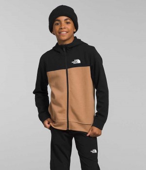 Jachete Din Lână The North Face TNF™ Tech Full-Zip Hoodie Baieti Kaki Negrii | ROMANIA PBLADGT