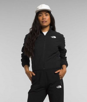 Jachete Din Lână The North Face Tekware™ Grid Full-Zip Dama Negrii | ROMANIA LVRBYNS