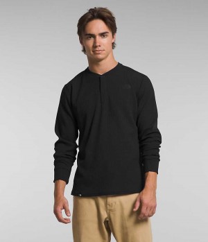 Tricou The North Face Canyon Fog Thermal Long Sleeve Henley Barbati Negrii | ROMANIA XKFSLMU