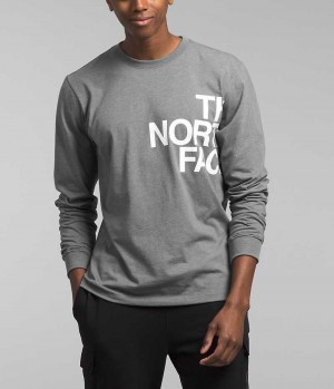 Tricou The North Face Long Sleeve Brand Proud Barbati Gri | ROMANIA PHGDANR