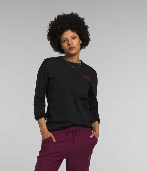 Tricou The North Face Long Sleeve Sleeve Hit Grafice Dama Negrii | ROMANIA XSKEQML