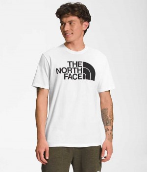 Tricou The North Face Scurte Sleeve Half Dome Barbati Albi | ROMANIA JTBRDPC