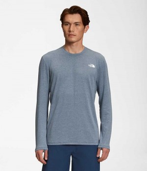 Tricou The North Face Wander Long Sleeve Barbati Albastri | ROMANIA ZYSBJCR