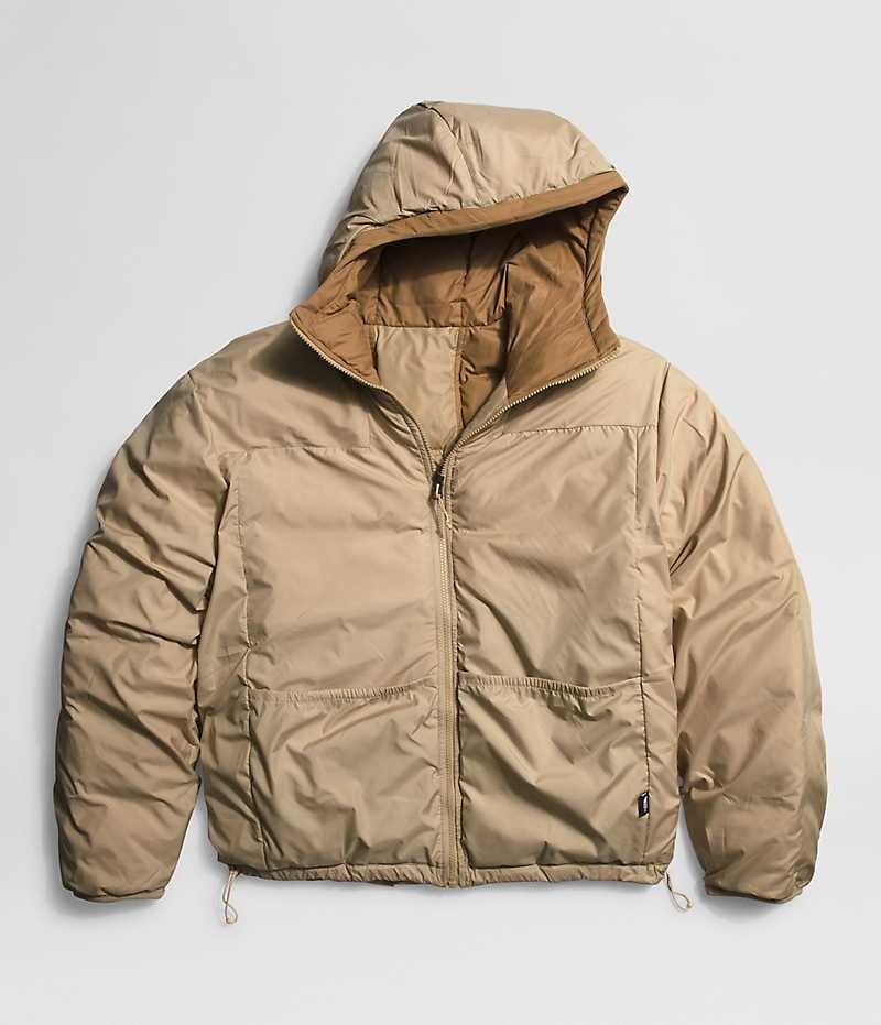 Geaca Puf The North Face Lhotse Reversible Hoodie Barbati Kaki | ROMANIA CGEVZBJ