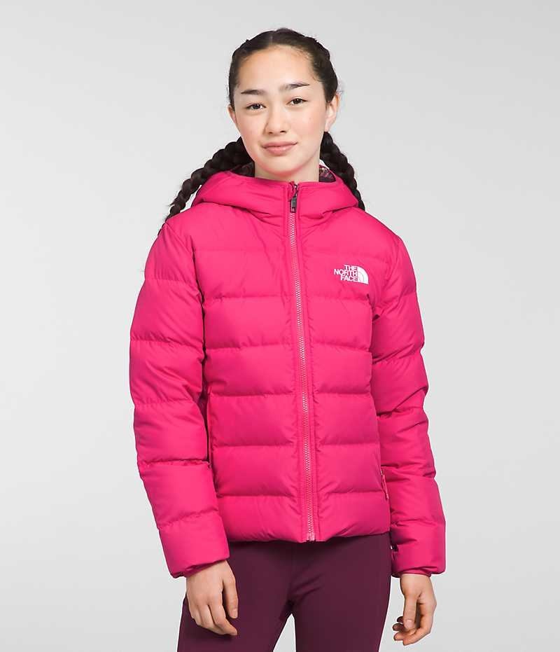 Geaca Puf The North Face Reversible North Cu Glugă Fete Roz | ROMANIA LOCZKGF