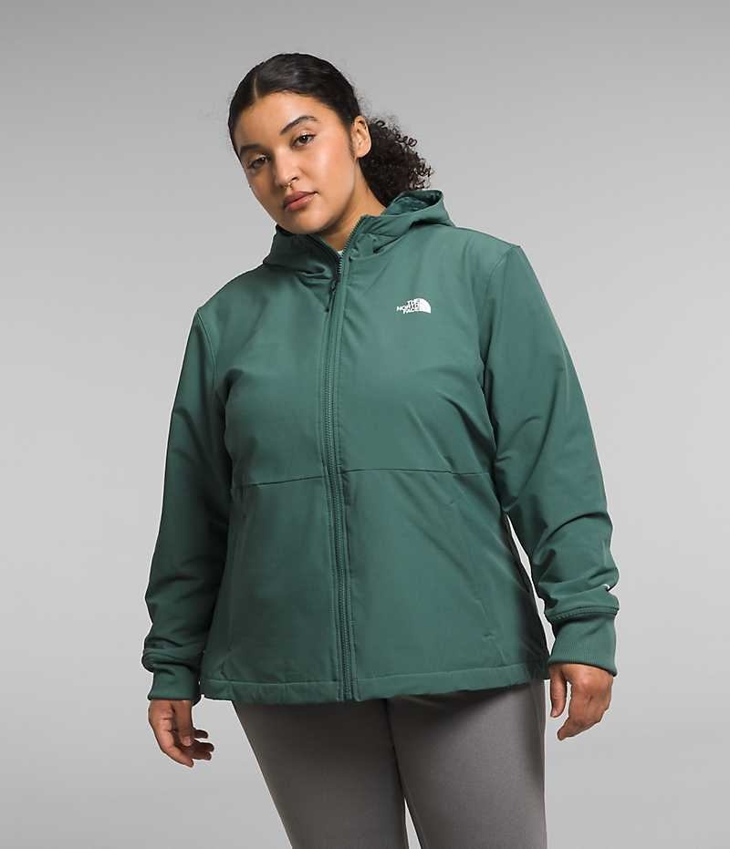 Jacheta Softshell The North Face Plus Shelbe Raschel Hoodie Dama Verzi | ROMANIA ZABUEIT