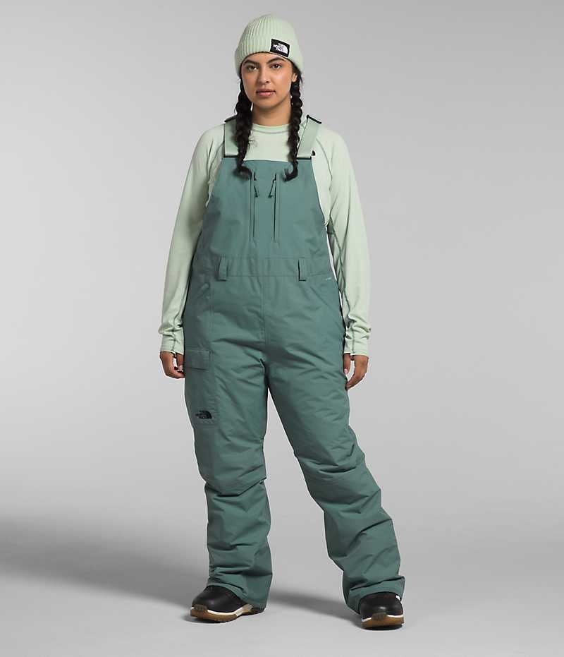 Pantaloni Bib The North Face Plus Freedom Insulated Dama Verzi | ROMANIA ESPTWON