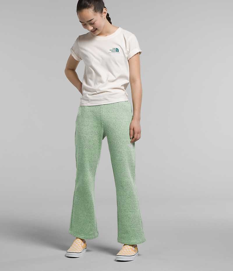 Pantaloni Din Lână The North Face Cozy Dream Fleece Largi Leg Fete Verde Menta | ROMANIA YKBASQD