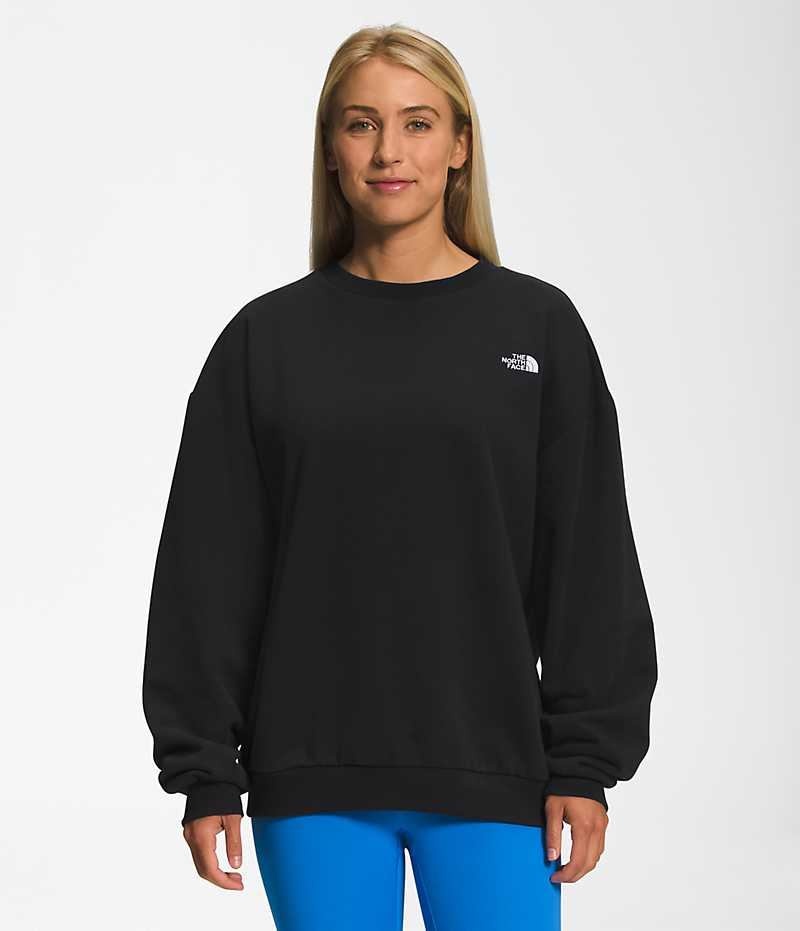 Pulover The North Face Felted Fleece Crew Dama Negrii | ROMANIA AWYKZQG