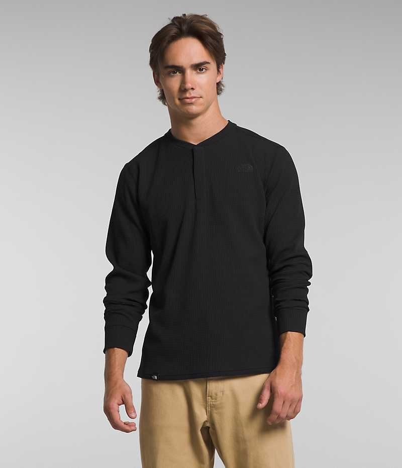 Tricou The North Face Canyon Fog Thermal Long Sleeve Henley Barbati Negrii | ROMANIA XKFSLMU