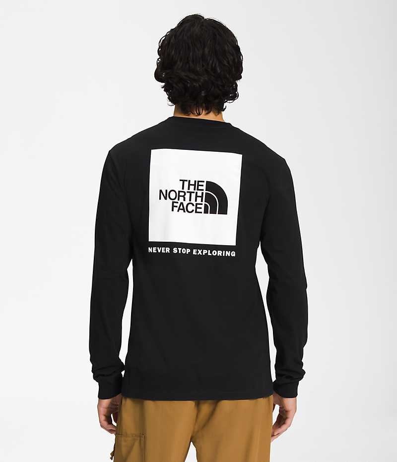 Tricou The North Face Long Sleeve Box NSE Barbati Negrii | ROMANIA NVXYIAQ