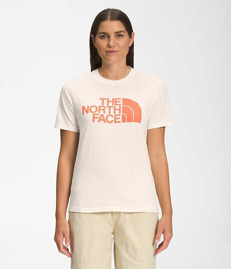 Tricou The North Face Scurte Sleeve Half Dome Dama Albi | ROMANIA ZJLVPUR