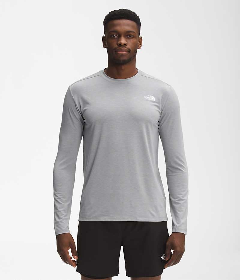 Tricou The North Face Wander Long Sleeve Barbati Gri | ROMANIA GACNZML